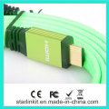 Chaqueta de PVC plana 1.4V 1080P Cable HDMI Verde